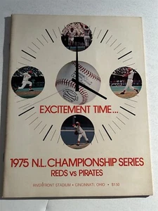 1975 CINCINNATI REDS vs PITTS PIRATES NLCS Program Un-Scored ROSE Bench STARGELL - Picture 1 of 6