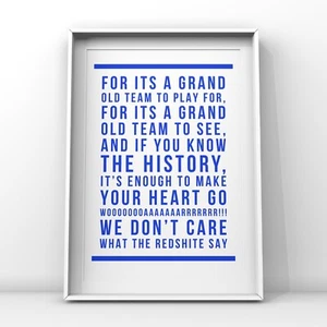 A4 Poster Print Football Chants, Everton FC - Picture 1 of 3