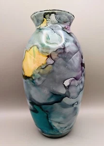 Italian Art Glass Vase - Franco Design Italy -  Marble Color - Handmade - Mint - Picture 1 of 14