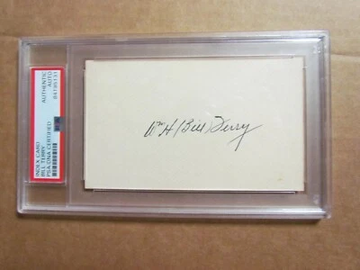 Bill Terry Signed Index Card PSA Certified Encapsulated  - Image 1 of 4