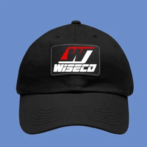 Sombrero de papá Wiseco Performance pistón negro con parche de cuero tamaño ajustable - Imagen 1 de 2