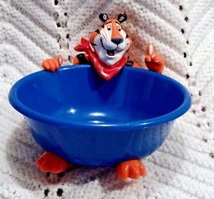 Cuenco de cereal azul Kellogg's Tony the Tiger 2000 Y2K plástico vintage - Imagen 1 de 8