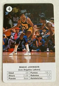 NBA MAGIC JOHNSON Los Angeles Lakers 1988 Fournier Estrellas Trading CARD #4 - Bild 1 von 3