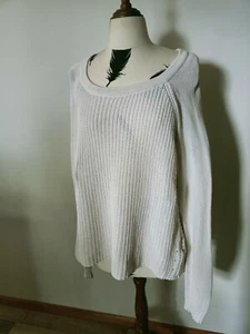 !Portmans ivory oatmeal chunky knit jumper sweater size M 12 ribbed boat casual - Picture 1 of 12