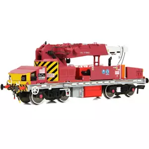OO Gauge Plasser 12T YOB Diesel-Hydraulic Crane DRP81523 Javis/Fastline Maroon - Picture 1 of 3