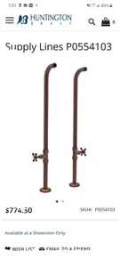 Free-Standing Tub Heavy Supply Lines with Stop Valves In Antique Bronze - Picture 1 of 2