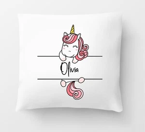Personalised Unicorn Cushion case cover any name 40x40 cm custom printed - Picture 1 of 1