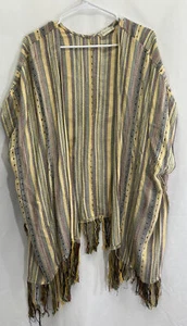 Alterd State szS Multi Color Open Front Cardigan Fringe Trim Side Slits lightwei - Picture 1 of 10