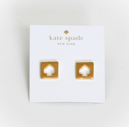 Orecchini firmati Kate Spade placcati oro con foro e vanga