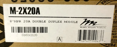 Middle Atlantic M-2X20A 8" MPR 20A Double Duplex ISO Module - Image 1 of 2