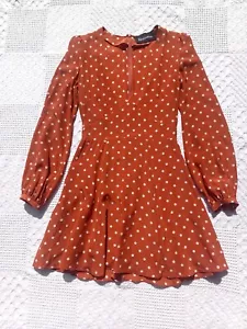 Realisation Par 100% Silk Mini Kate Dress Polka Dot Sexy Layered Deep V-Neck XS - Picture 1 of 19