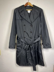 Vintage Armani Collezioni Black Womens Trench Coat - Size 8 - Used - Picture 1 of 13