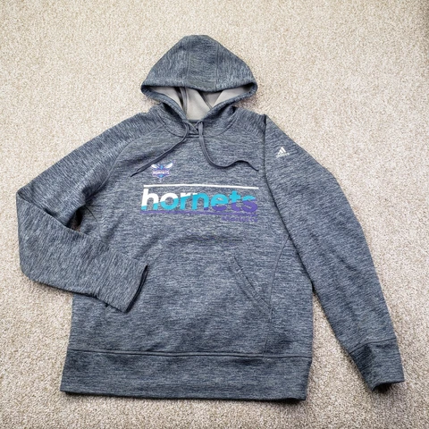 Adidas Climawarm Large Mens Fleece Hoodie Sweatshirt Charlotte Hornets NBA Blue Cover