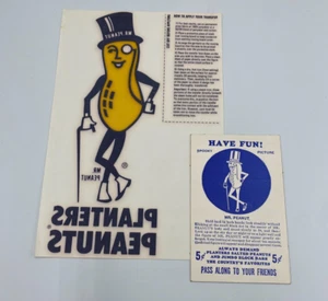 Vintage Planters Peanuts Mr. Peanut Werbung T-Shirt Transfer gruselige Bildkarte - Bild 1 von 2