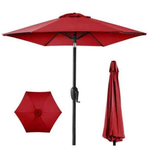 7.5 ft Heavy-Duty Outdoor Market Patio Umbrella with Push Button Tilt, Easy Cran - Picture 1 of 7