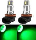 Led 20W H9 Green Two Bulbs Head Light High Beam Replacement Upgrade Show Color