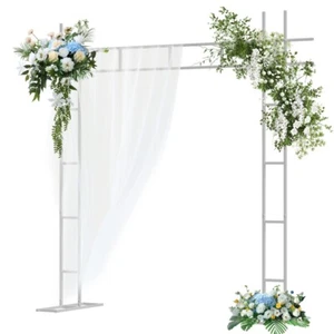 XL Wedding Arch Backdrop Stand Dual Arch Frame Floral Balloon Event Garden Arbor - Picture 1 of 16