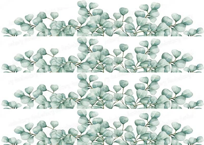 Eukalyptus essbar Tortenband Bordüre Bild Party Deko grün Aufleger Geburt Taufe - Bild 1 von 4