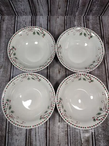 Gibson Festive Traditions Navidad Cereal Cuencos Juego de 4 tamaño 6 3/8" - Imagen 1 de 7