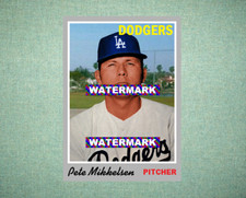 Pete Mikkelsen Los Angeles Dodgers 1970 Style Custom Baseball Art Card