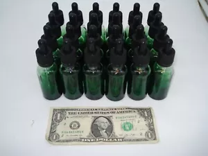 Case of 24 Essential Oils 1oz Faded Green Glass Bottle Dropper 30ml With Cap - Picture 1 of 5