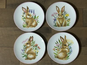 Lenox coniglietto pasquale coniglio marrone dessert piatto decorativo 8 pollici set di 4 come nuovo - Foto 1 di 2