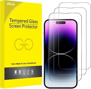 JETech Full Coverage Screen Protector for iPhone 14 Pro 6.1-Inch, 9H Tempered - Picture 1 of 4