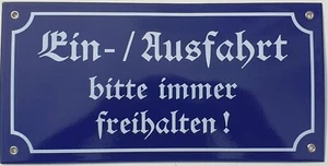 Entrada salida esmalte esmalte cartel esmaltado azul/blanco 04 - Imagen 1 de 2