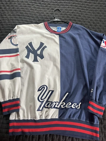 Vintage 80s 90s Champion New York Yankees Sweater Colorblock Pullover Crewneck Cover