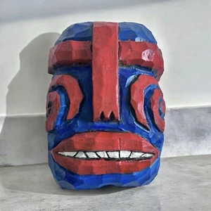 Avantgarde bemalte Holzskulptur von TOM CRAMER (geb. 1960) - "Maske #7" (1994) - Bild 1 von 9