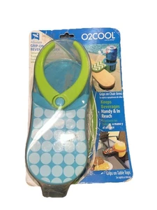 O2 Cool Adjustable Grip-on Beverage Holder Blue Green - Picture 1 of 5