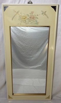 Espejo Trumeau Vintage Chinoiserie Estilo Asiático Pintado a Mano Crema Lacado Dorado Foto 1 de 4