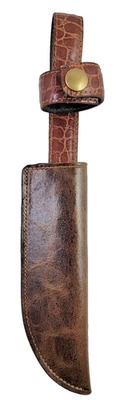 Buck Knives 119 bainha puxada direita com couro fino marrom profundo autêntico - Imagem 1 de 4