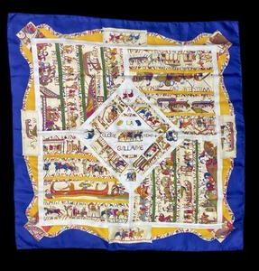 Vintage Hermes A La Gloire De Guillaume Twill Silk Scarf - Picture 1 of 4