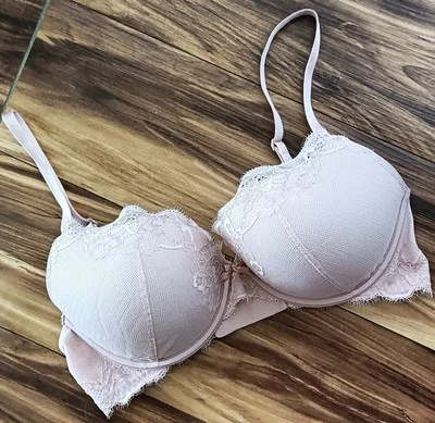 Sujetador Ambrielle Push Up Talla 36DD Rubor Rosa Floral Encaje Sumergible 93677 Foto 1 de 4