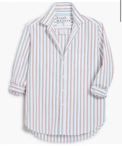 Frank und Eileen Shirt "The Eileen" blau weiß gestreift Damen Large Relaxed - Bild 1 von 7