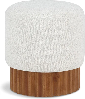 22047Cream Veranda Collection Mid-Century Modern Ottoman/Stool with Rich Cream B - Image 1 of 4
