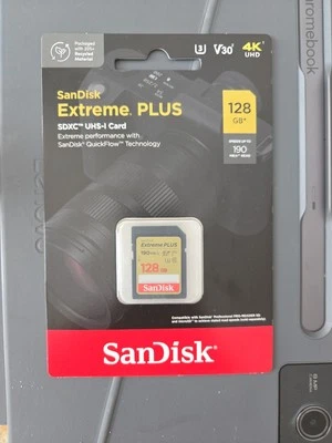 SanDisk Extreme PLUS 128GB SD UHS-I Memory Card - Image 1 of 2