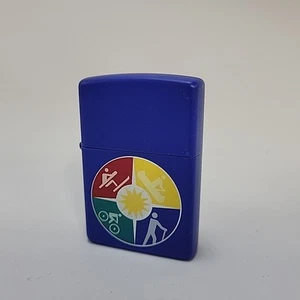 Vintage Outdoor Sports Zippo Lighter Blue Matte 1998 XIV - Picture 1 of 13