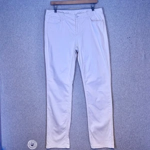 Talbots Pants Women's 12 Ivory Cotton Blend 5 Pocket Flat Front Travel Casual - Picture 1 of 11
