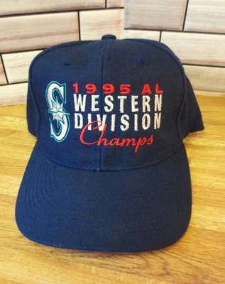 De colección 1995 MLB Seattle Mariners Western Division Champs Drew Pearson Snapback Sombrero Foto 1 de 4