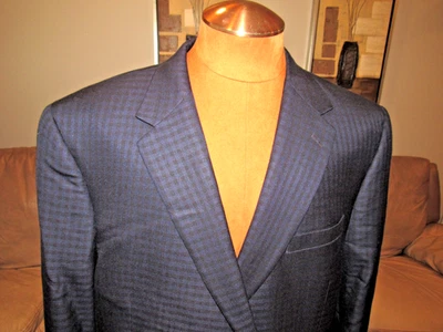 JOS. A. BANK Reserve 50 Reg Blazer Sport Coat Gray Black Blue Chk Silk Wool - Image 1 of 4
