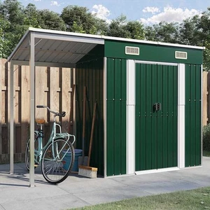 Tuinschuur met verlengd dak 277x107x181 cm staal antraciet vidaXL - Afbeelding 1 van 65