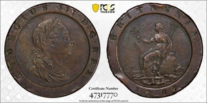 INGLATERRA GEORGE III 1797-SOHO MONEDA DE COBRE DE DOS PENIQUES, CERTIFICADO PCGS "XF Detalles" - Imagen 1 de 3