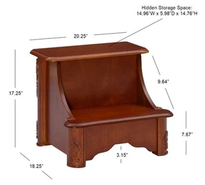 New NIB Powell Woodbury Mahogany Bed Step with Storage - Picture 1 of 10