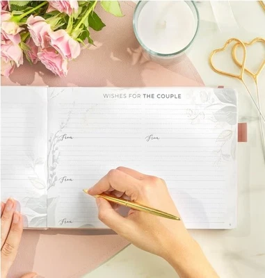 Clever Fox Guest Book 128 Pages Vegan Leather Rose Gold Large Format 10"x7" NEW - Image 1 of 4