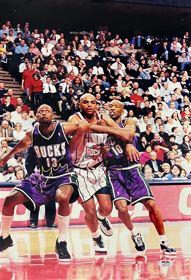 Charles Barkley Signed Autographed Houston Rockets 12x18 Photo PSA - Image 1 of 1