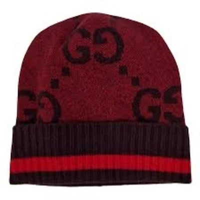 Gorro Gucci Rojo Cachemira GG NUEVO CON ETIQUETAS Talla M | Gorra de Invierno con Logotipo de Diseñador Foto 1 de 4