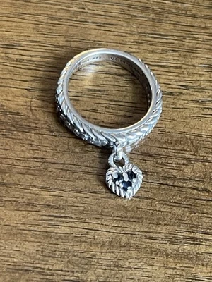 Anillo JUDITH RIPKA 925 Plata Zafiro Azul Corazón Dije Talla 8 Foto 1 de 4