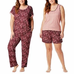 Pyjama Set - 4-teilig - Marke Lucky - Burgund Paisley, Größe 20-22, XXL - 2XL - Bild 1 von 8